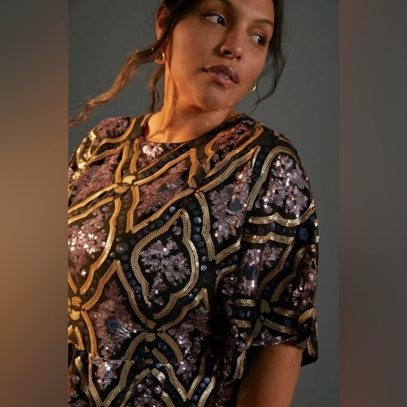 NWT By Anthropologie Amalia Sequined Tunic Dress Size XXS Petite - Picture 15 of 16